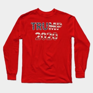 Trump 2020 Red American Flag Long Sleeve T-Shirt